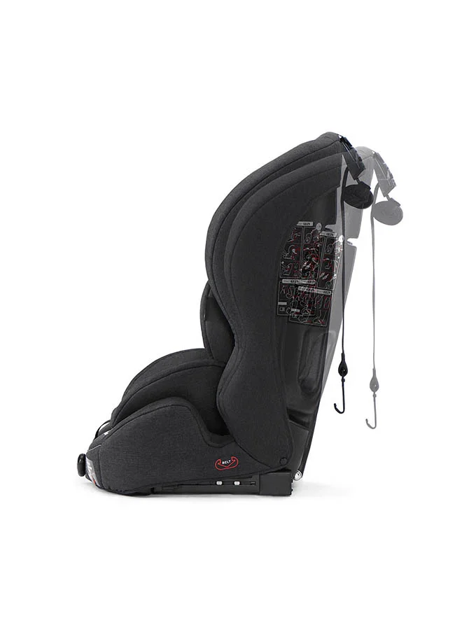 كيندركرافت Car Seat Safety Fix, Booster Child Seat, With Isofix, Top Tether, Adjustable Headrest, For Toddlers , Infant, Group 1 - 2 - 3, 9 - 36 Kg, Up To 12 Years, Safety Certificate Ece R44/04, Black