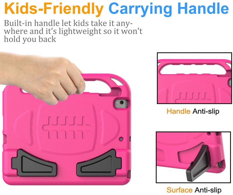 BMOUO Kids Case for iPad 9th/8th/7th Generation (2021/2020/2019), with Built-in Screen Protector, Shockproof Handle Stand Kids iPad 10.2 Case, Rose and Purple - Image 4
