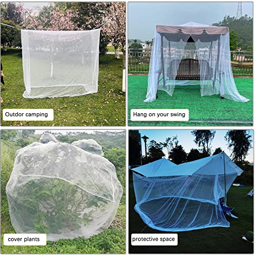 Mengersi Bed Canopy for Full Queen King Size Bed,Canopy Bed Curtains Elegant Mosquito Net,Mosquito Netting for Camping Patio Indoor Outdoor Bug Net,White - Image 5