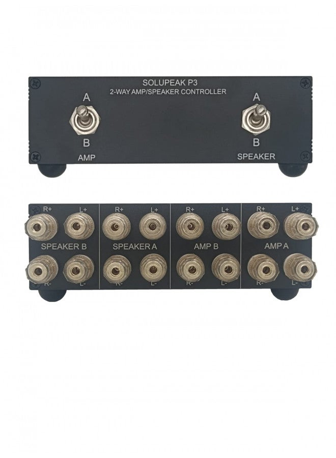 SOLUPEAK P3 2-Way AMP Amplifier to 2 Pair of Speakers Selector Switch Switcher Splitter Combiner Box 2 in 2 Out - Image 1