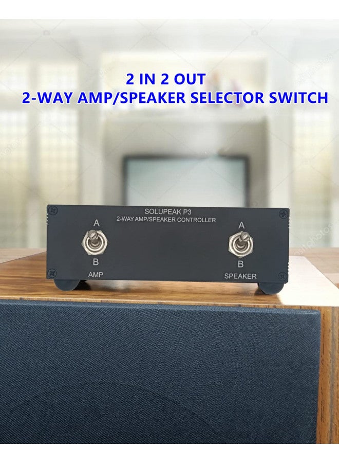 SOLUPEAK P3 2-Way AMP Amplifier to 2 Pair of Speakers Selector Switch Switcher Splitter Combiner Box 2 in 2 Out - Image 2