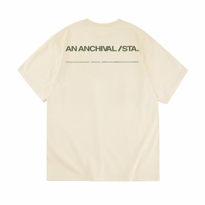 Short-Sleeved T-Shirt Men'S Ins Trendy Letter Printing Slim-Fit All-Match Casual Base Top - Image 1