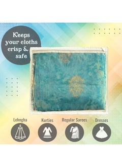 Kuber Industries Kuber Industries Clothes Organizer For Wardrobe (Pack of 12) - Single Storage Organizer For Saree | Salwar Suit and Lehenga Chunni - Dress Organizer For Wardrobe - Single Saree Covers With Zip (Cream)  - Image 5