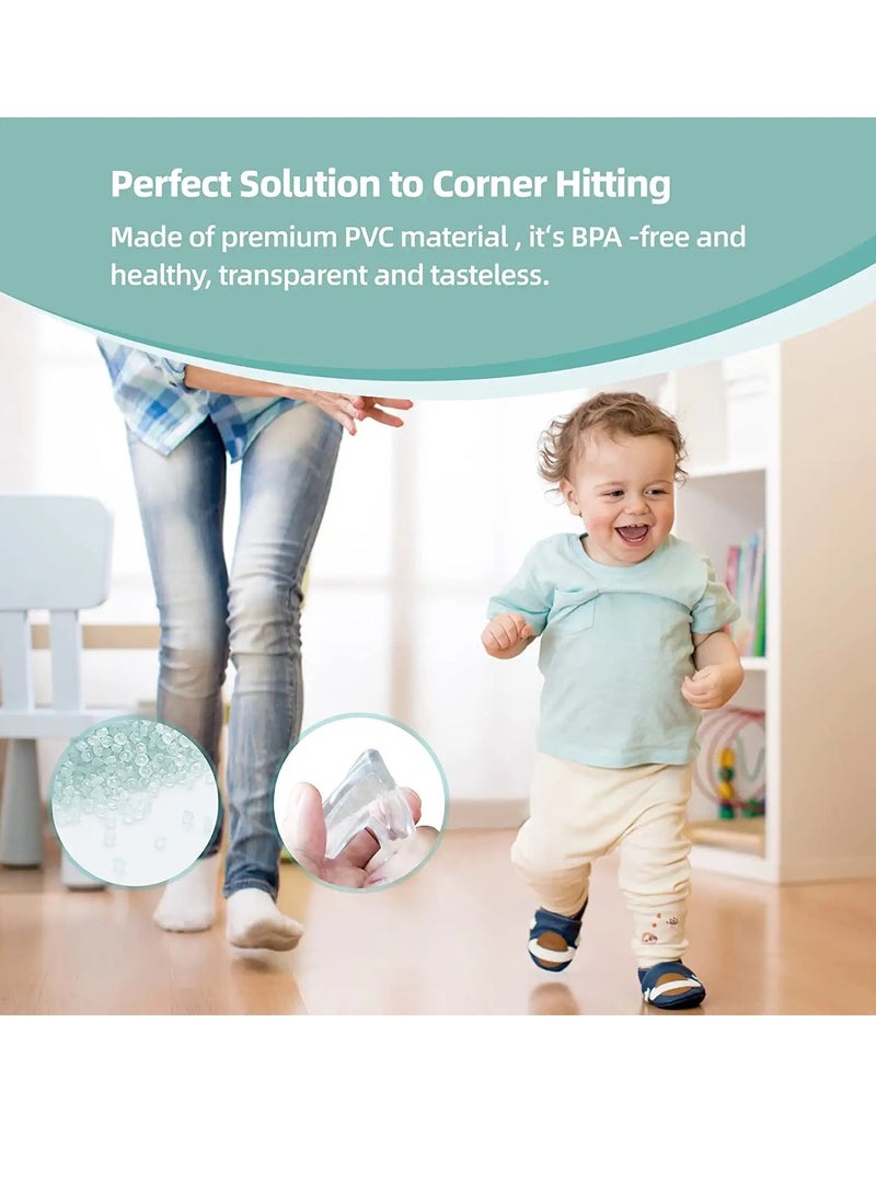 PAMEER 8-Pcs Soft Baby Proofing Corner Guards Edge Protectors Adhesive Table Corner Protector Baby Proofing Corner Guards Child Safety Furniture Bumper Sharp Corner Cushions 8 Pack Transparent - Image 5