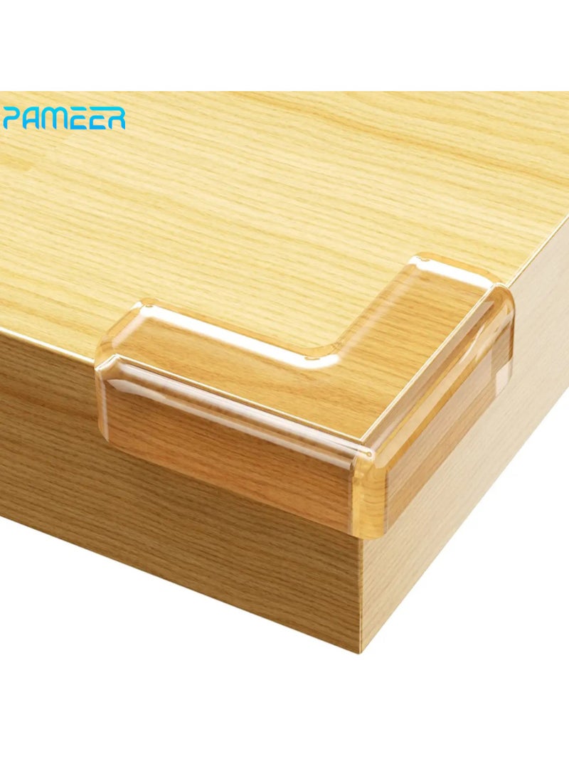 PAMEER 8-Pcs Soft Baby Proofing Corner Guards Edge Protectors Adhesive Table Corner Protector Baby Proofing Corner Guards Child Safety Furniture Bumper Sharp Corner Cushions 8 Pack Transparent - Image 1