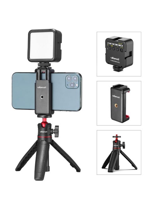 Combo 7 Mobile Phone Fill Light Tripod Bracket for Vlog Selfie Short Video Live Photo Studio