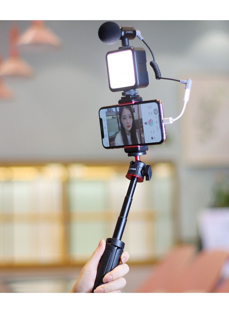 Combo 7 Mobile Phone Fill Light Tripod Bracket for Vlog Selfie Short Video Live Photo Studio