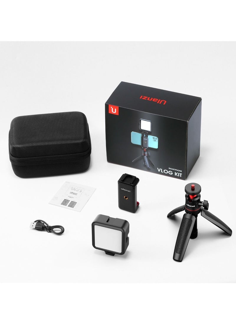 Combo 7 Mobile Phone Fill Light Tripod Bracket for Vlog Selfie Short Video Live Photo Studio