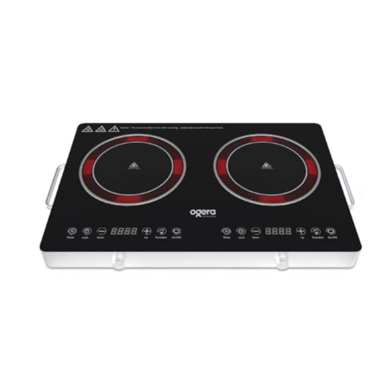 Double Digital Infrared Cooker, 2000W Dual Burner, Ceramic Glass Top, Touch Sensor Control, Child Lock Protection, Model OG8040IFC, 2 Year Warranty - Image 1