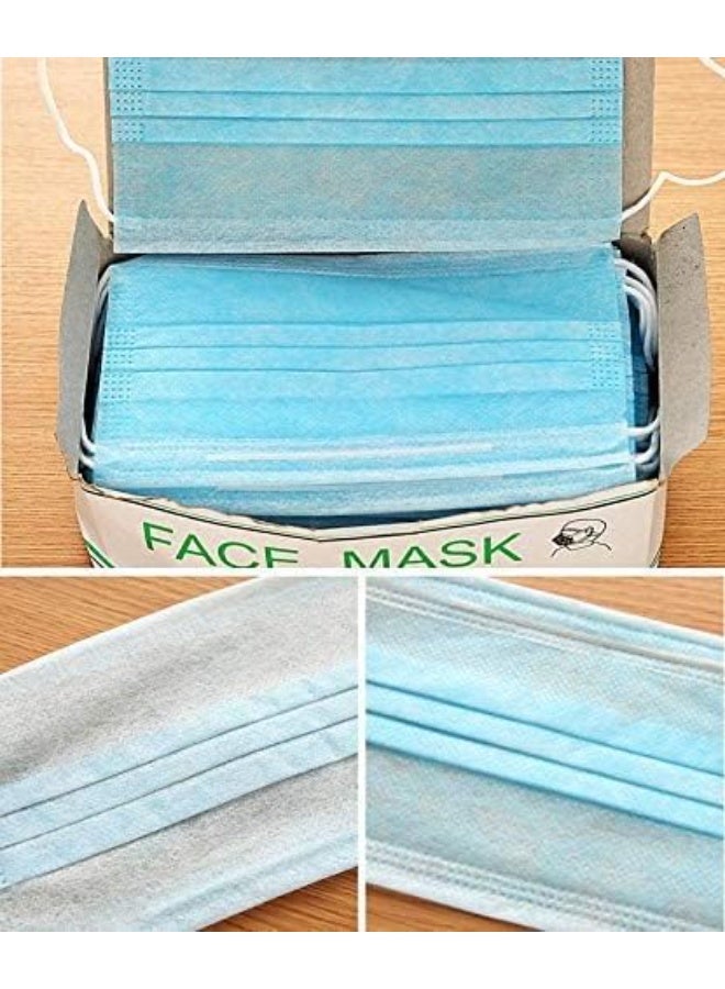 Face masks - 50 pieces, blue, polyester, unisex - for adults - Image 4