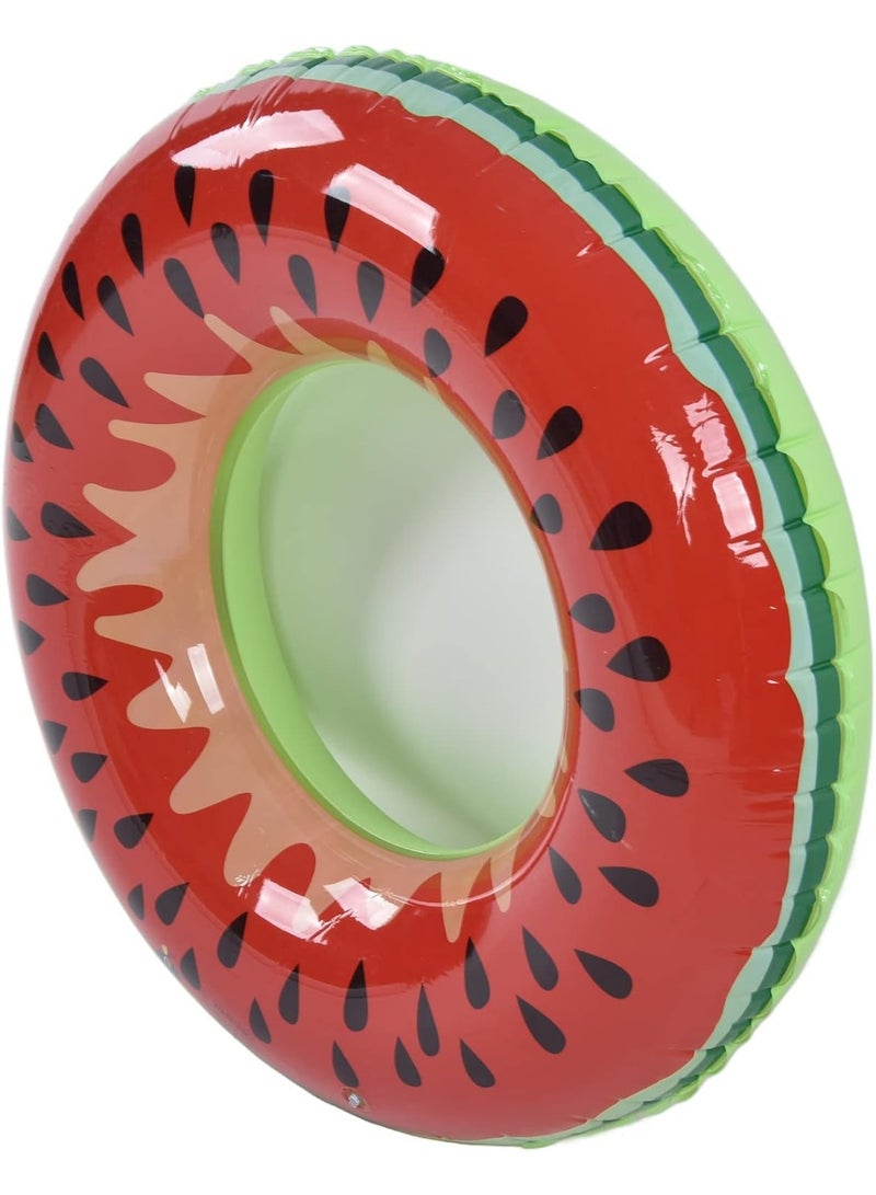 يوسو عوامات حمام سباحة للأطفال من يوسو، بتصميم بطيخ متعدد الاستخدامات مصنوعة من بلاستيك PVC قابل للنفخ سميك وصديقة للبيئة بألوان مبهجة للبحر - Image 1