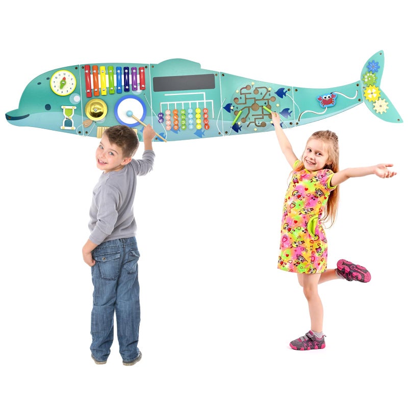 Baotree Activity Wall Busy Board Panels Montessori Sensory Toys Wall Activity Center Educational Toy Interactive Wooden Learning Toy for Toddler Playroom Childrens Daycare - Image 2