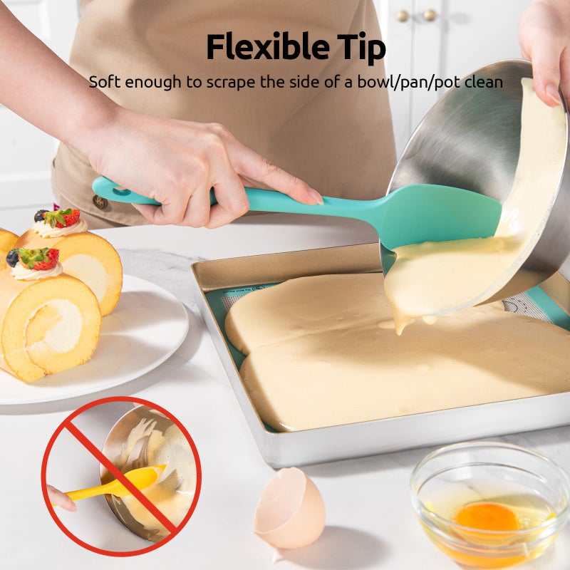 U-Taste High Heat Resistant Silicone Spatula: U-Taste 600ÂºF Hot-Proof Food Grade Rubber Kitchen Baking Scraper, Flexible and Sturdy Cooking Utensil for Mixing Scraping in NonStick Cookware (4PCS, Multicolors) - Image 4