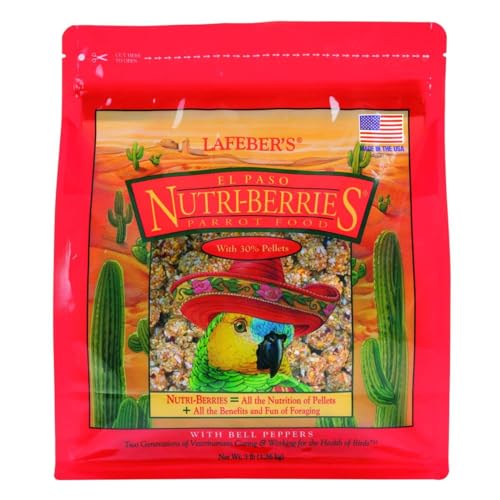 LAFEBERS El Paso NutriBerries Pet Bird Food Made with NonGMO and HumanGrade Ingredients for Parrots 3 lb