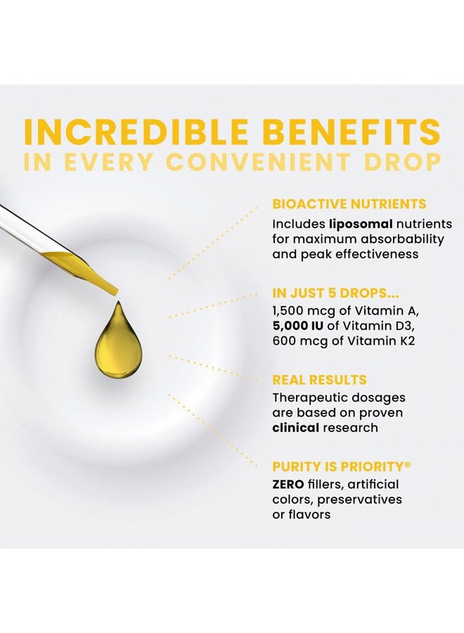 Pure Therapro Rx Vegan A-D-K Drops-6 Mon Supply-Vitamin A(Palmitate & Betacarotene),Liposomal Vitamin D3(as vegan cholecalciferol),Liposomal Vitamin K2(MK-4 & MK-7)Supports Immunity & Bone Health-20mL  - Image 4