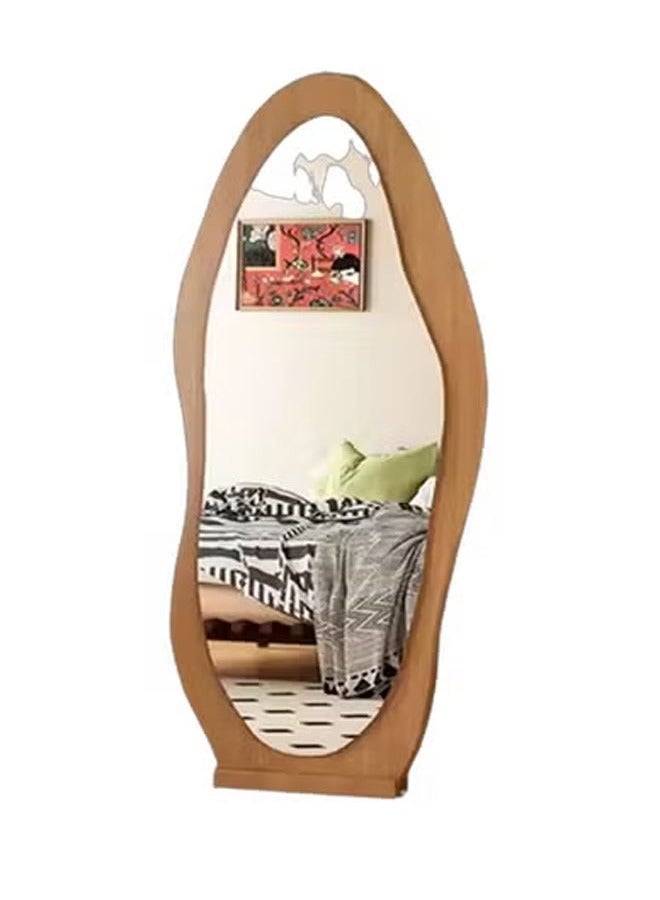 إن كي أكس مرآة خلع الملابس عالية الدقة كاملة الطول على شكل سحابة، مثبتة على الحائط أو قائمة، 80 × 180 سم، لون خشبي - Image 2