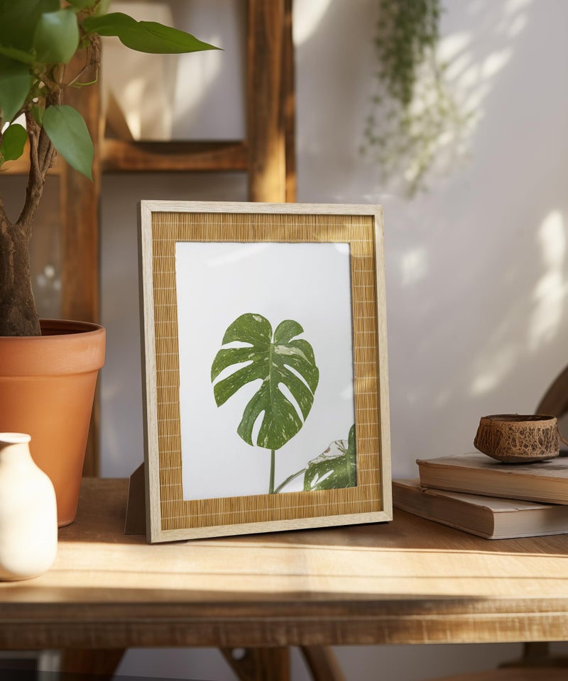 Sonefreiy Boho 8x10 Picture Frame  8 x 10 Picture Frames for Wall  Photo Frame Natural Bamboo Woven Tabletop Display  Gift for Family Mom Dad Grandma Friends - Image 5