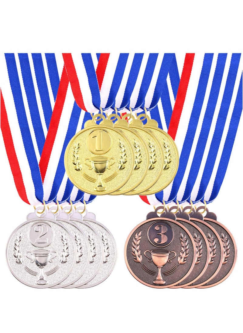 Excefore - Award Metal Kids Winner Medals for Kids, Gold Silver and Bronze Medals with Trophy Pattern 1st 2nd 3rd Prizes for Sports Award, Competitions, Party Favors and Decorations(12 Pcs) - Image 1
