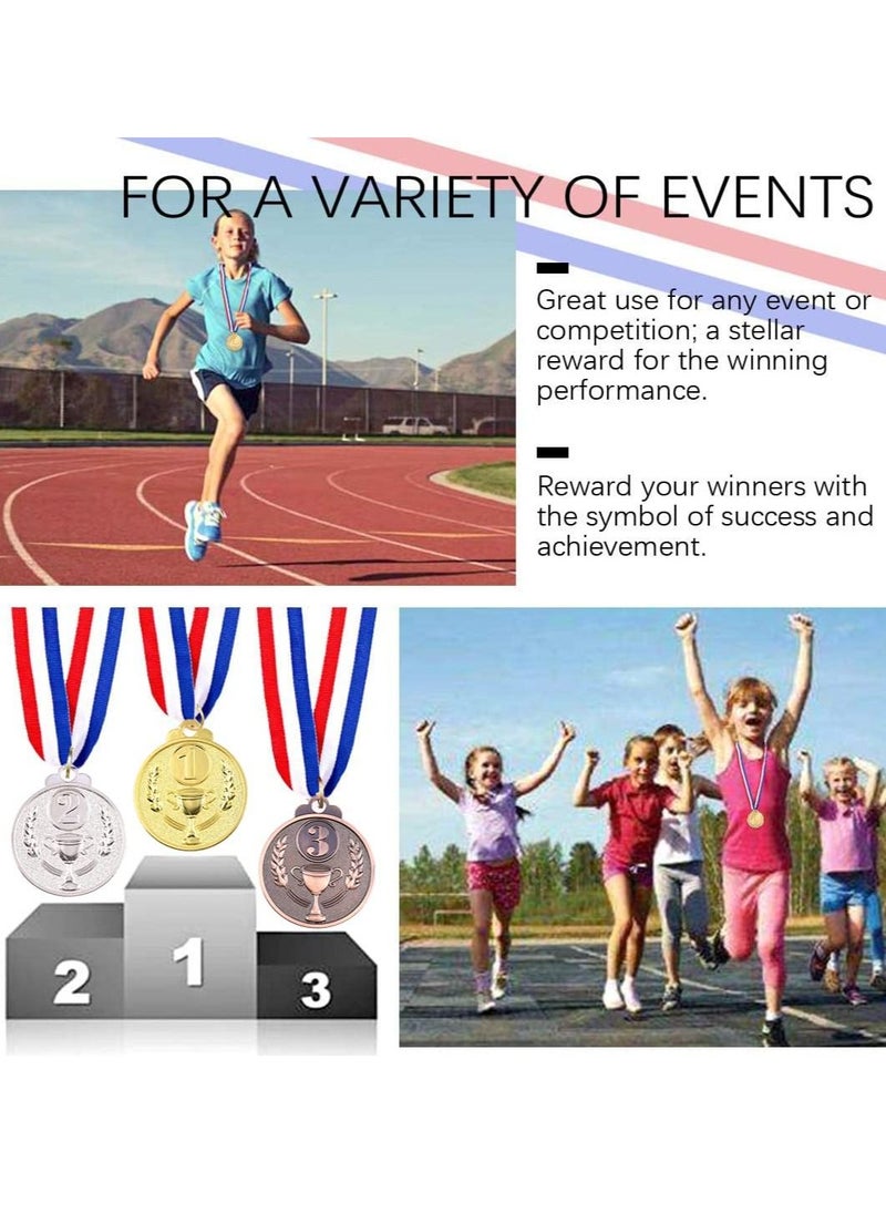Excefore - Award Metal Kids Winner Medals for Kids, Gold Silver and Bronze Medals with Trophy Pattern 1st 2nd 3rd Prizes for Sports Award, Competitions, Party Favors and Decorations(12 Pcs) - Image 1