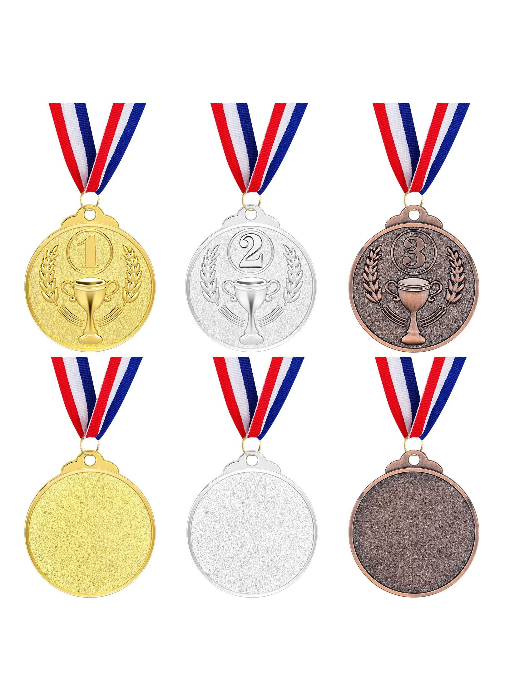 Award Metal Kids Winner Medals for Kids, Gold Silver and Bronze Medals with Trophy Pattern 1st 2nd 3rd Prizes for Sports Award, Competitions, Party Favors and Decorations(12 Pcs) 