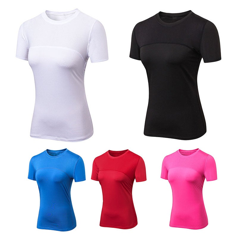 Women Short Sleeve T-shirt Workout Yoga Running Shirts Quick Dry Performance Exercise Gym Baselayer Sport Casual Tops - Image 5