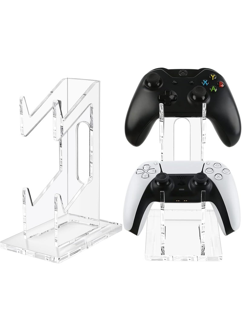 SUNSAR Universal Game Controller Holder - 2 Tiers Dual Controller Holder for Nintendo Switch Xbox PS5 PS4-Acrylic Clear Stand Gaming Accessories - Image 1