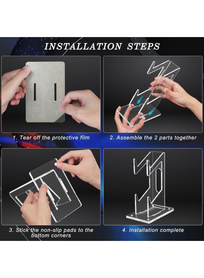 SUNSAR Universal Game Controller Holder - 2 Tiers Dual Controller Holder for Nintendo Switch Xbox PS5 PS4-Acrylic Clear Stand Gaming Accessories - Image 3