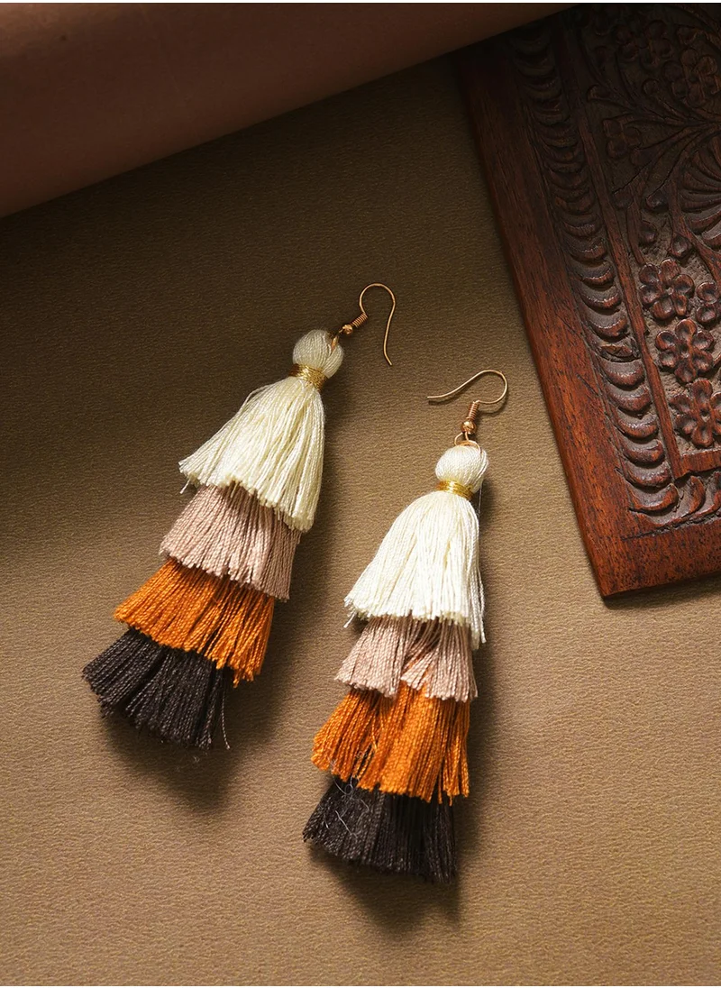 SOHI Block Tassel Drop Earrings