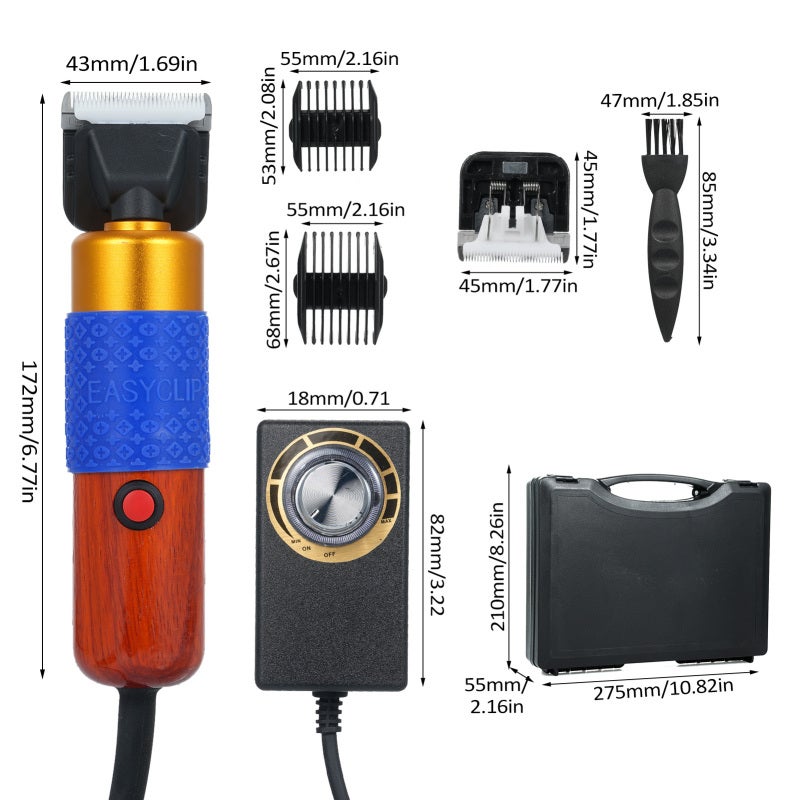 Carpet Trimmer: Wood Metal Construction, Sharp Titanium-ceramic Blades - Stepless Speed Control, 4 Limit Combs (3mm, 6mm, 9mm, 12mm) for Carpet Trimming, Pet Grooming, Tufting Makers Beginners to Prof - Image 2
