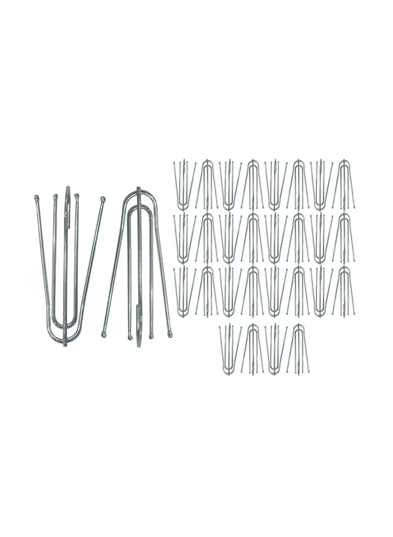 LuxHome Stainless Steel Long 4-Prong Pinch Pleat Curtain Hooks – Heavy-Duty Drapery Hooks for Pleated Curtains and Window Treatments – Rustproof and Durable (Pack of 30) - Image 1