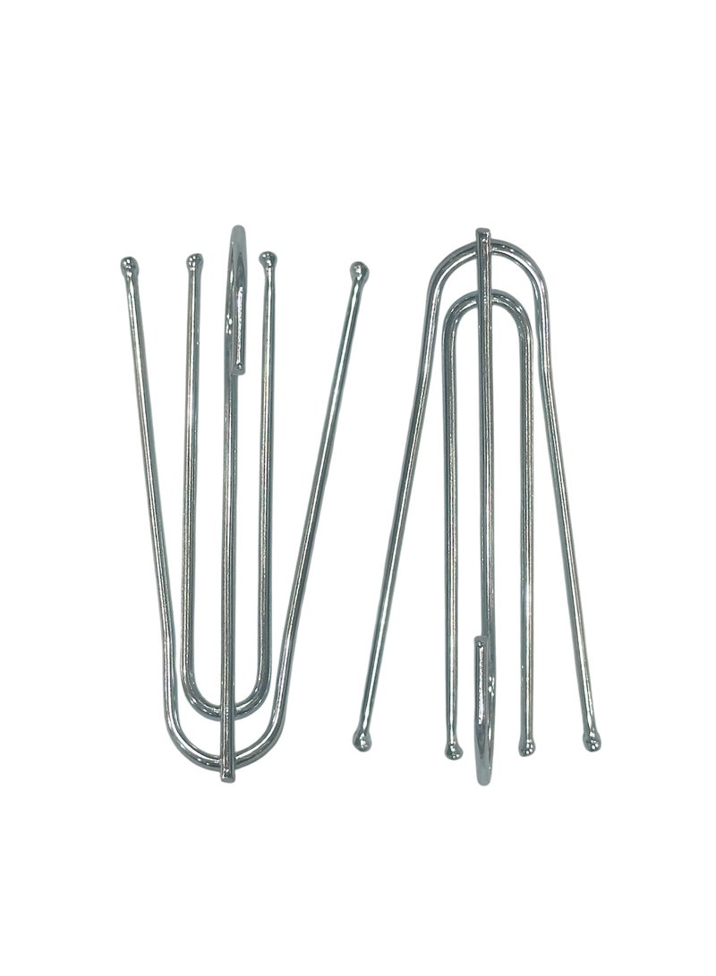 LuxHome Stainless Steel Long 4-Prong Pinch Pleat Curtain Hooks – Heavy-Duty Drapery Hooks for Pleated Curtains and Window Treatments – Rustproof and Durable (Pack of 30) - Image 2