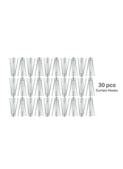 LuxHome Stainless Steel Long 4-Prong Pinch Pleat Curtain Hooks – Heavy-Duty Drapery Hooks for Pleated Curtains and Window Treatments – Rustproof and Durable (Pack of 30)  - Image 5