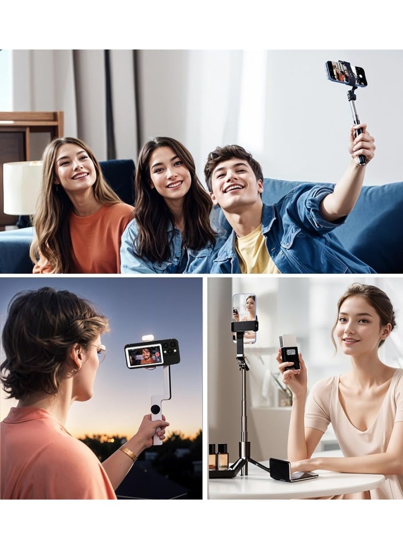 X-level Phone Vlog Selfie Monitor Screen | Magnetic Selfie Screen |Mirror Selfie Monitor | Rear Camera Monitor Compatible iPhone & Android Phone| Wireless Connection/Bluetooth Remote for TikTok, Instagram, YouTube Low Latency - Image 4