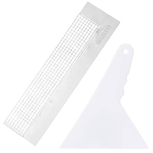 Mwoot 5D Diamond Pasted Painting Ruler and Adjustment Fix Tool, DIY Stainless Steel Diamond Art Painting Mesh Ruler with 360 Blank Grids (141mm) - Image 1