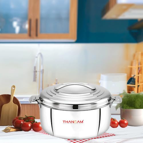 Thangam Stainless Steel Double Wall Insulated Casserole 3500ml, Hot Pot for Roti-Rice-Gravy-Curry, Silver Hot Box with Steel Lid, Retains Temperature- 3.5 litres | Silver - Image 5