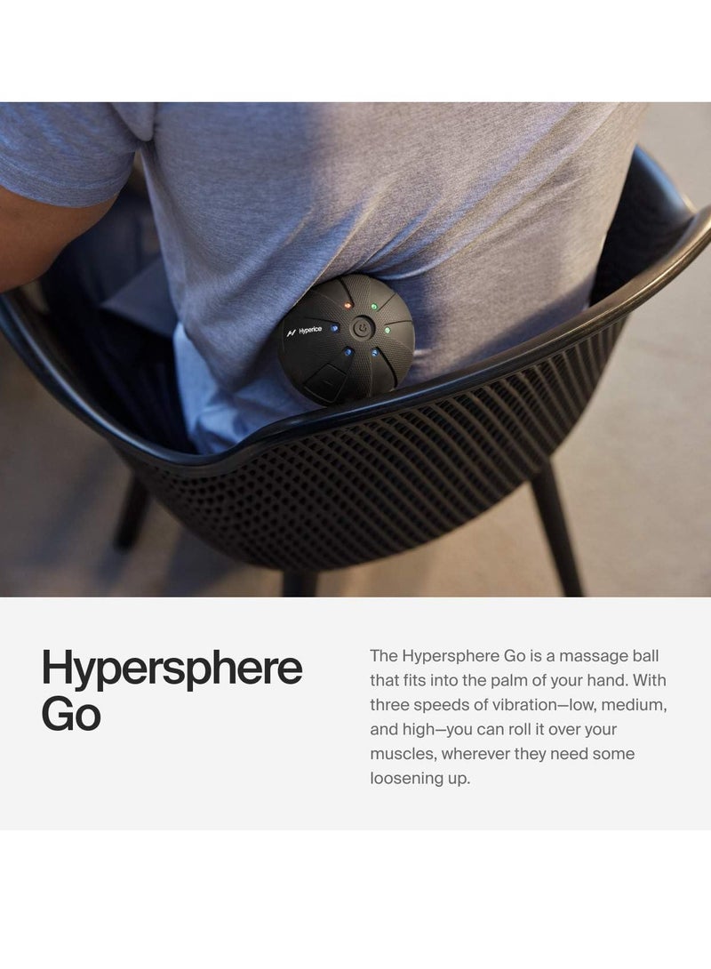 HYPERICE Hypersphere Go Mini Vibrating Massage Ball for Muscle Recovery, Myofascial Release and Pain Relief - Portable Fitness Massager Perfect, Black  - Image 3