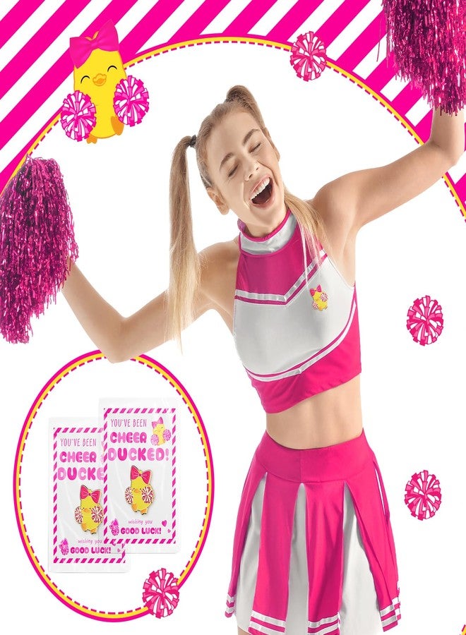 Quelay 24 Pack Cheer Team Gifts Bulk Cheerleader Duck Pins Brooches You've Been Cheer Ducked Tags Team Inspirational Gift Accessories for Teammates, 1.38 inches, enamel, no gemstone - Image 4
