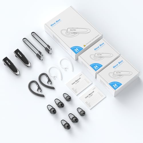 New Bee [2 Pack] Bluetooth Earpiece Wireless Handsfree Headset V5.0 24 Hrs Driving with Mic 60 Days Standby Bluetooth Headset for iPhone Android Samsung Driver - Image 5