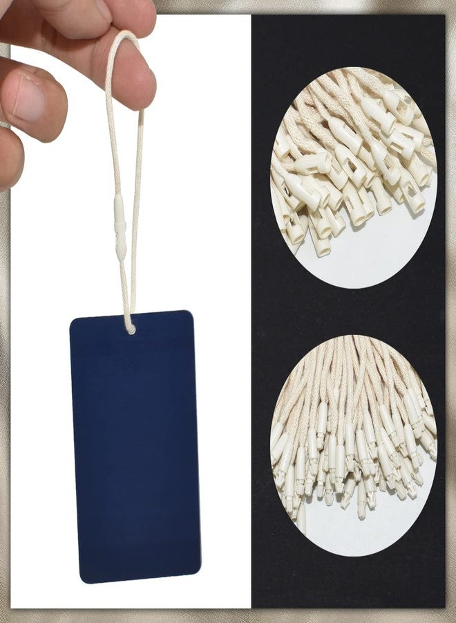 BDS-HOME 300Pcs 7.6inch Cotton Gift Clothing Price Tag String Hang Tag String Hanging Rope Snap Lock Pin Loop Fastener Hook Ties Fast to Attach for Clothes Tags Shoes Snap Lock Luggage Label (White) - Image 4