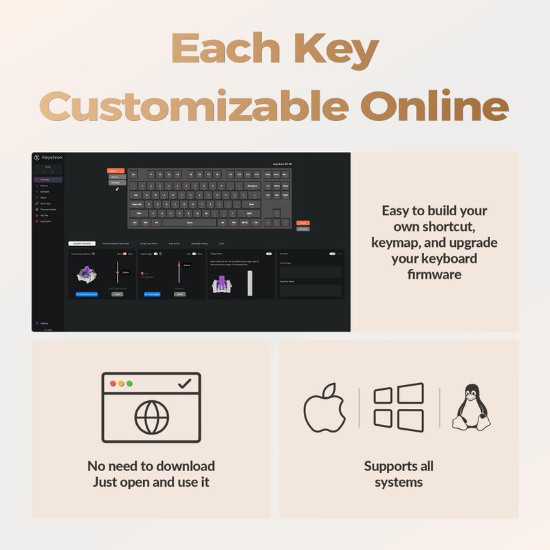 Keychron K8 HE TKL Hall Effect Wireless Mechanical Keyboard, Magnetic Hot-Swappable Switches, Rapid Trigger, QMK/VIA, RGB, 2.4GHz/Bluetooth 5.2/Wired, Aluminum & Wood Frame, Mac Windows Linux - White - Image 4