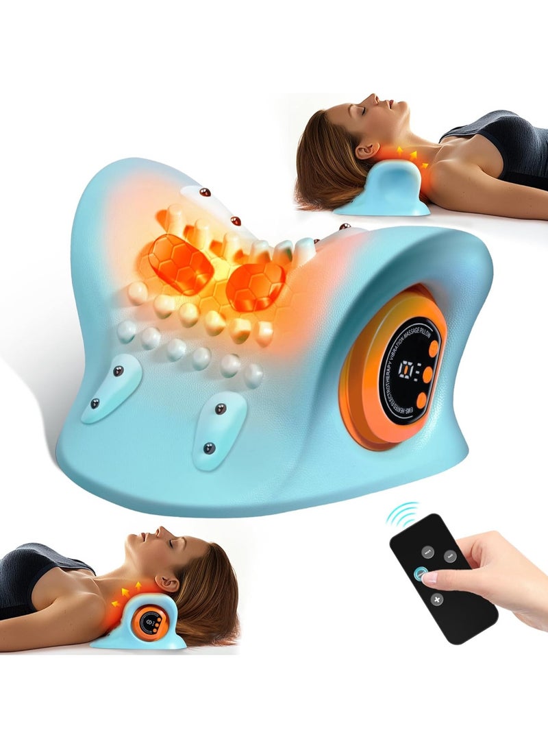 general Neck Massager, Heated Neck and Shoulder Relaxer, 3 Modes, Portable Pillow for Pain Relief and Muscle Relaxation, 26° Angle Cervical Traction Device for Back and Shoulders - Image 1