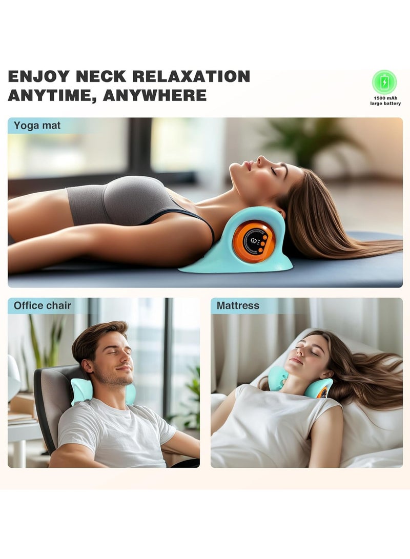 general Neck Massager, Heated Neck and Shoulder Relaxer, 3 Modes, Portable Pillow for Pain Relief and Muscle Relaxation, 26° Angle Cervical Traction Device for Back and Shoulders - Image 4