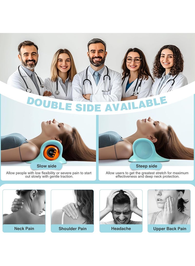general Neck Massager, Heated Neck and Shoulder Relaxer, 3 Modes, Portable Pillow for Pain Relief and Muscle Relaxation, 26° Angle Cervical Traction Device for Back and Shoulders - Image 5
