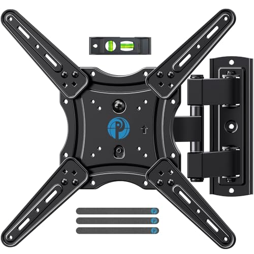 Pipishell Full Motion TV Wall Mount for 26-65 inch Flat or Curved TVs up to 77 lbs, TV Bracket Wall Mount with Articulating Arms, Extension, Tilt, Swivel, Leveling, Max VESA 400x400mm, PIMF7 - Image 1