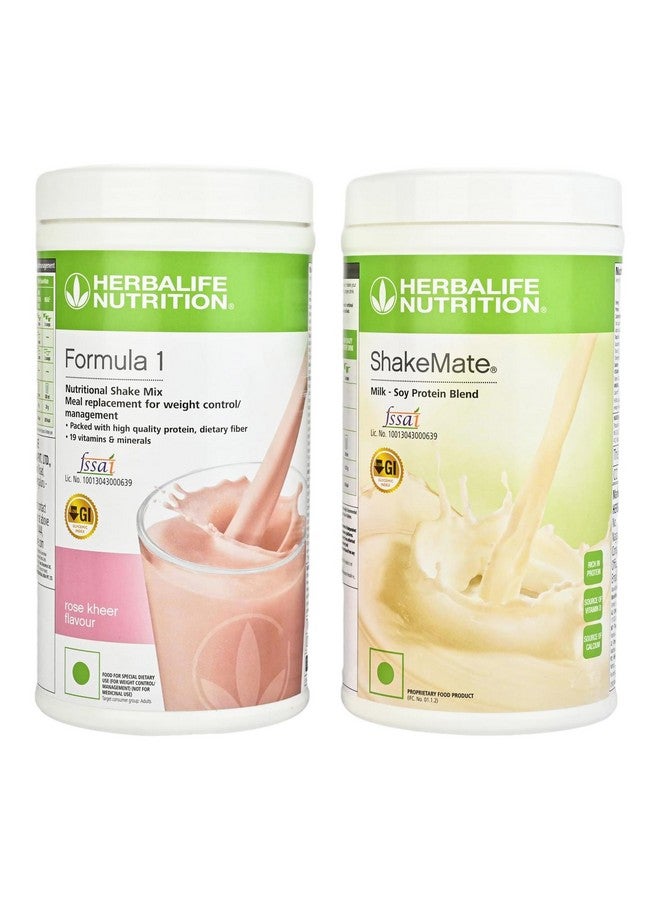 HERBALIFE FORMULA 1 ROSE & KHEER (500g) WITH SHAEMATE (500g) SET OF 2PCS * Nutrition Drink (2x0.5 kg, ROSE+SHAKEMATE* Flavored) - Image 1
