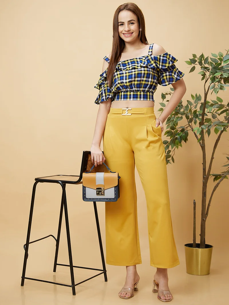 globus Women Loose Fit High-Rise Pleated Trousers