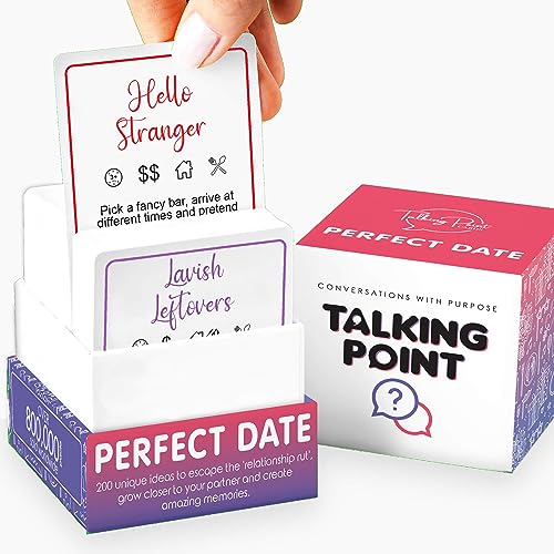 TALKING POINT CARDS 200 Perfect Date Ideas for Couples  Fun Adult Couples Card Game for Date Nights  Enjoy New Experiences Together with an Original Idea on Every Card - Image 1