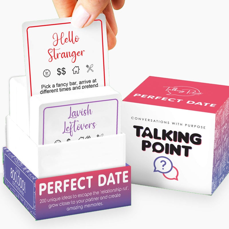 TALKING POINT CARDS 200 Perfect Date Ideas for Couples  Fun Adult Couples Card Game for Date Nights  Enjoy New Experiences Together with an Original Idea on Every Card - Image 2