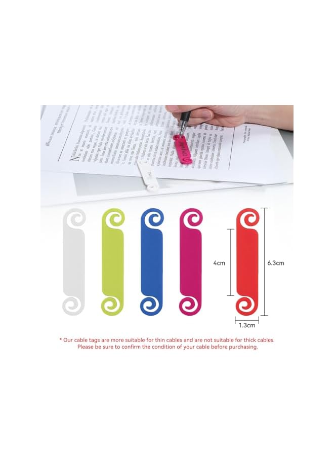 PROMASS promass 60 PCS Multicolor Cable Labels Cable Tags Cable Management Labels Write on Cord Identification Tags for USB Computer Phone Charger  - Image 2