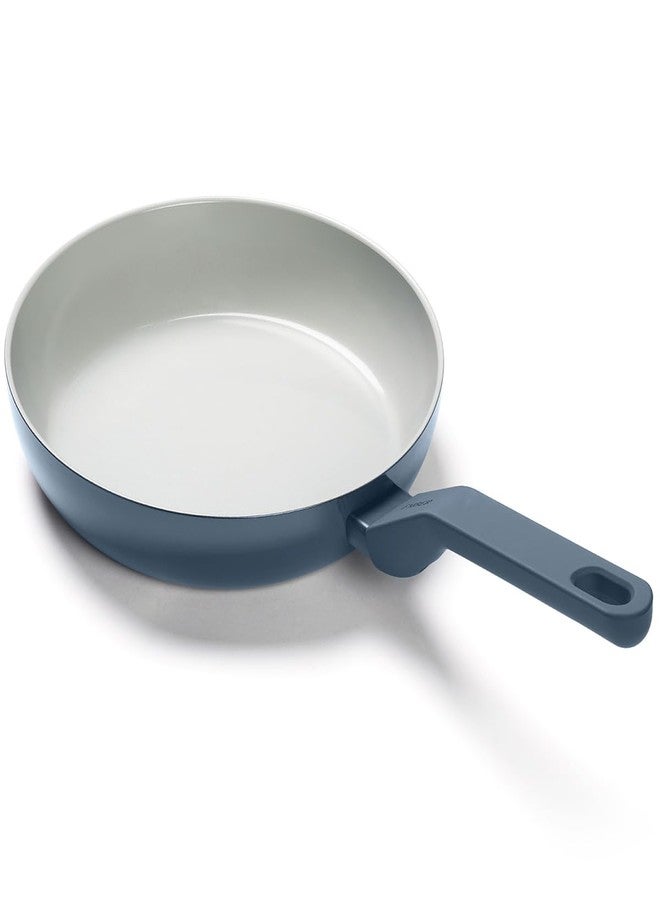 Ember Cookware Arcilla Ceramic Frying Pan 24cm | Non Stick Cookware | Non Toxic Pan | ISI Certified | Ceramic Fry Pan for Cooking | PFAS & PTFE Free | 5-Year Warranty | Blue - Image 1